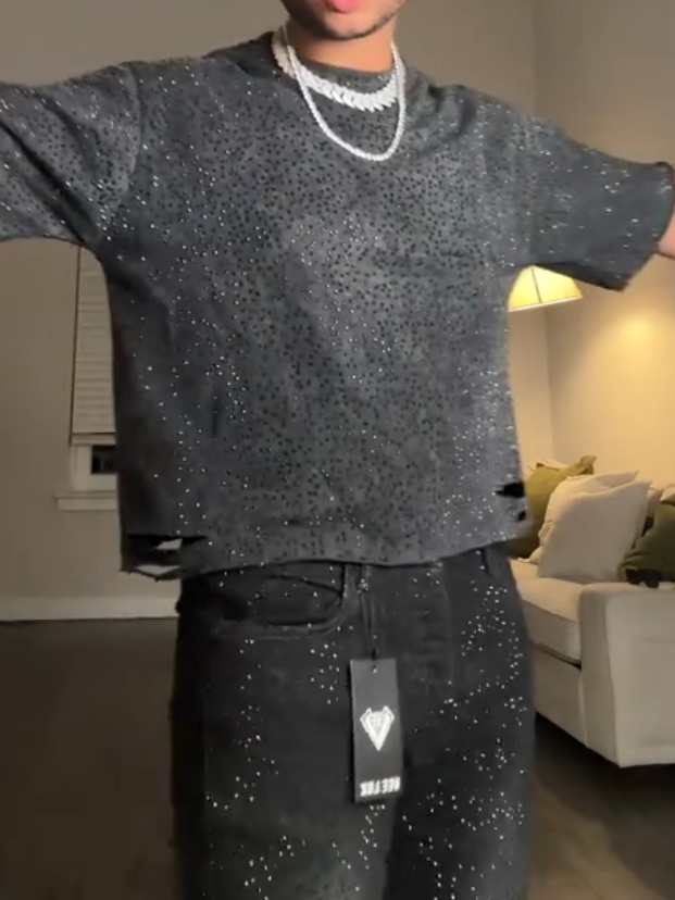 Graphite Grey Crystal Tee