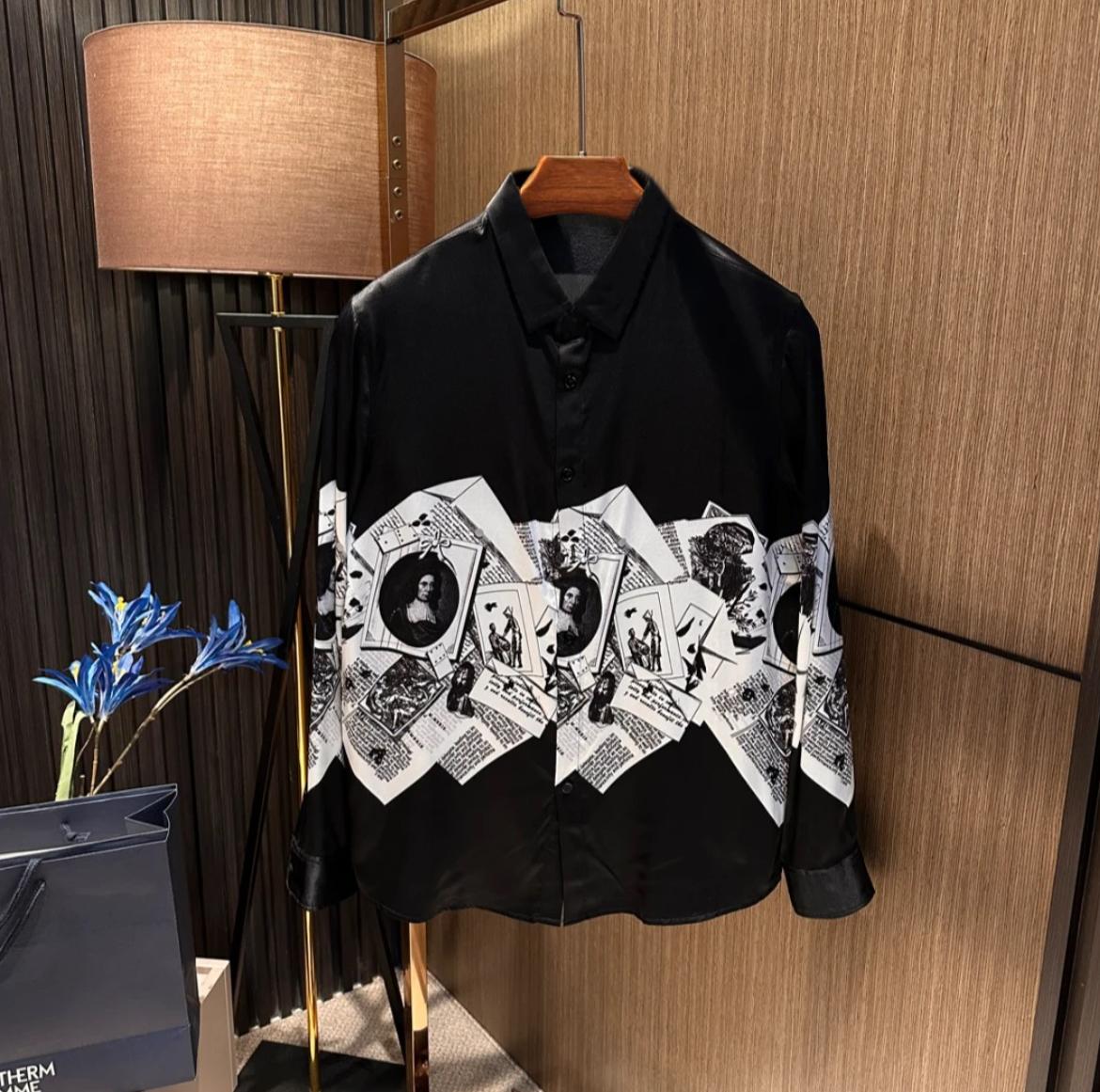 poker print shirt