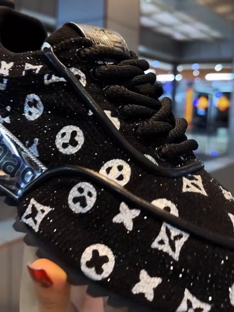 Black-White Crystal Sneakers