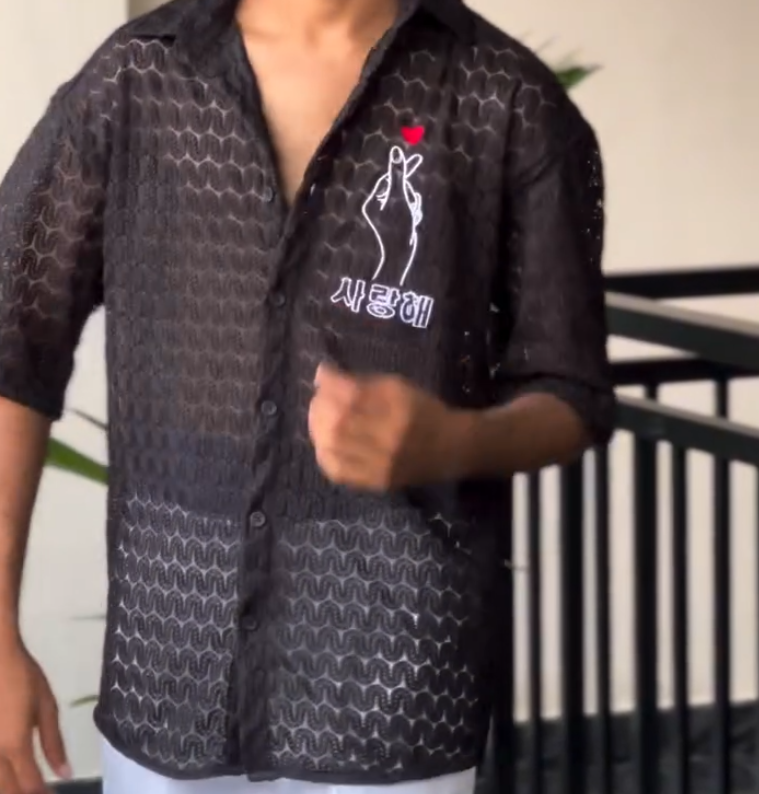 Korean feather hollow shirt
