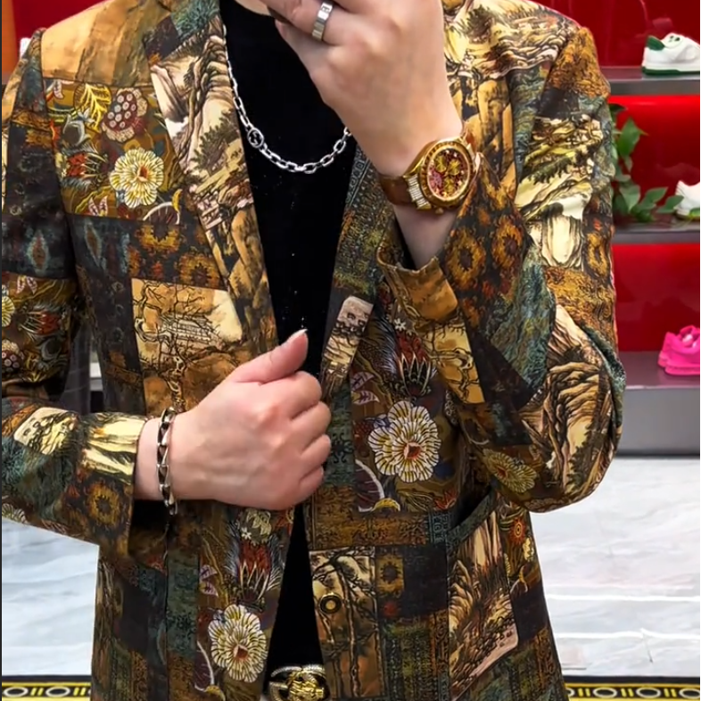 Yellow retro fashion suit