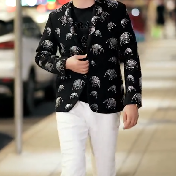 Jellyfish Sequined Black Suit