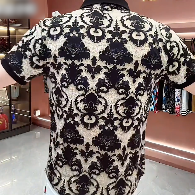 3D Iris Flower High-End Short Sleeves