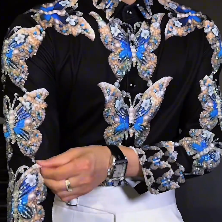 Blue Diamond Butterfly Shirt
