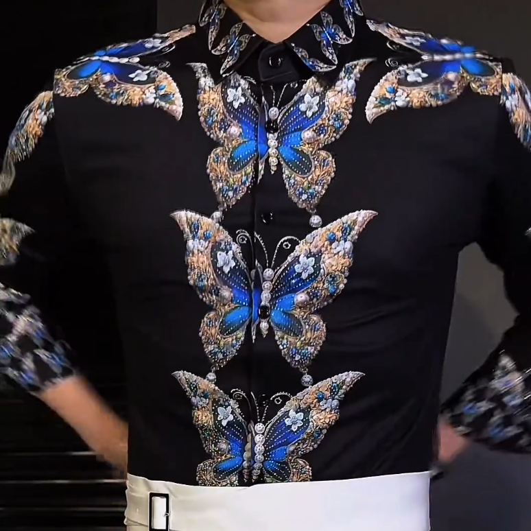 Blue Diamond Butterfly Shirt