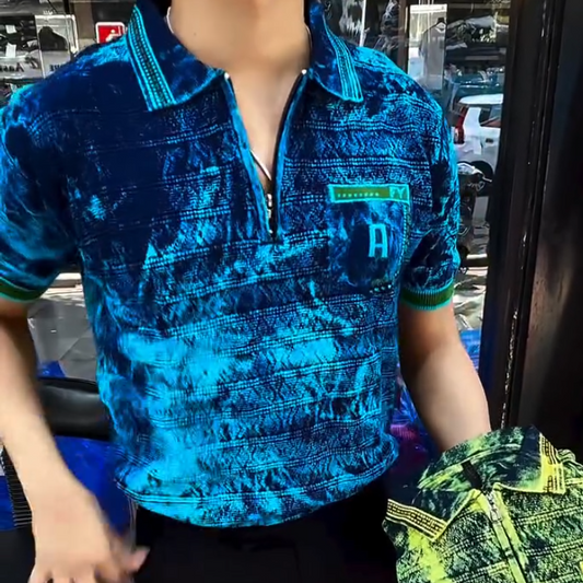 Super stretch soft men's short-sleeved knitted