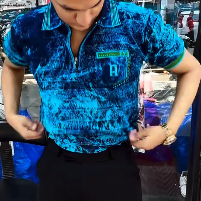 Super stretch soft men's short-sleeved knitted