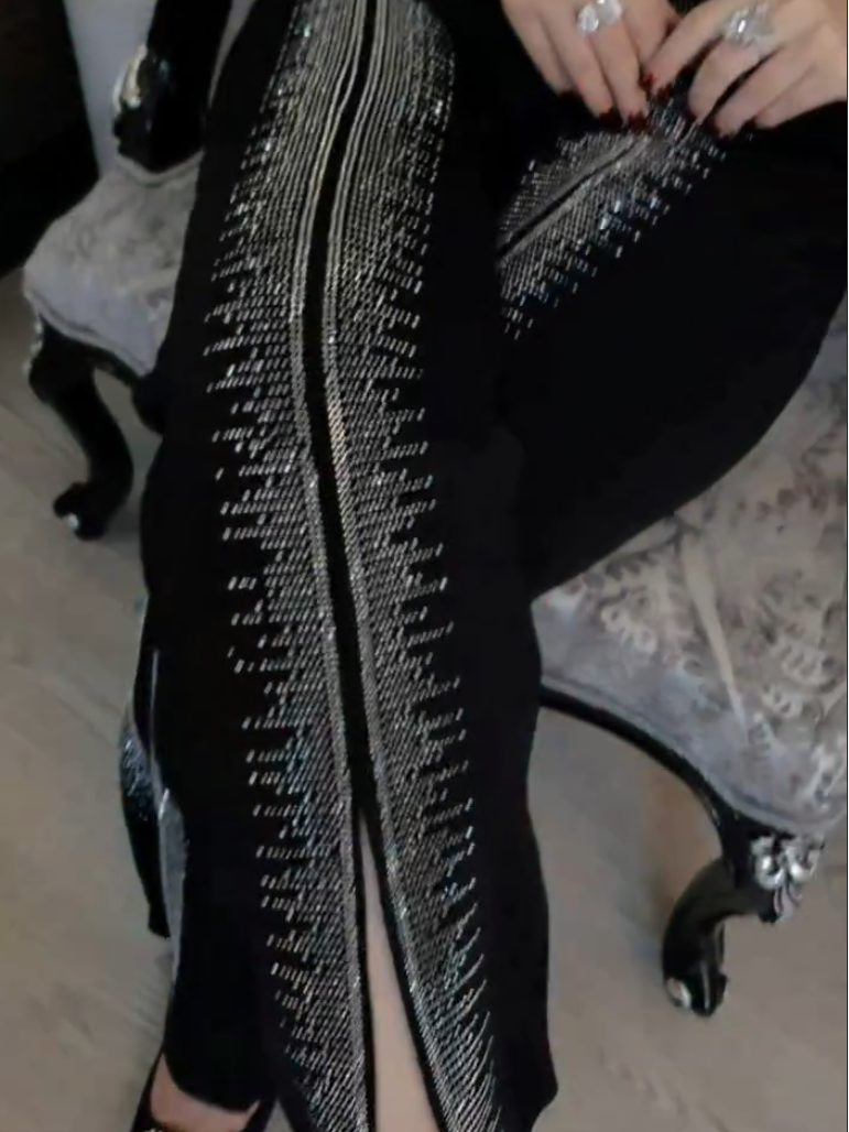 Diamond Slit Flared Pants
