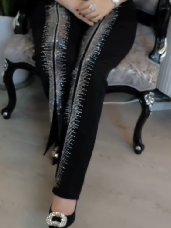 Diamond Slit Flared Pants