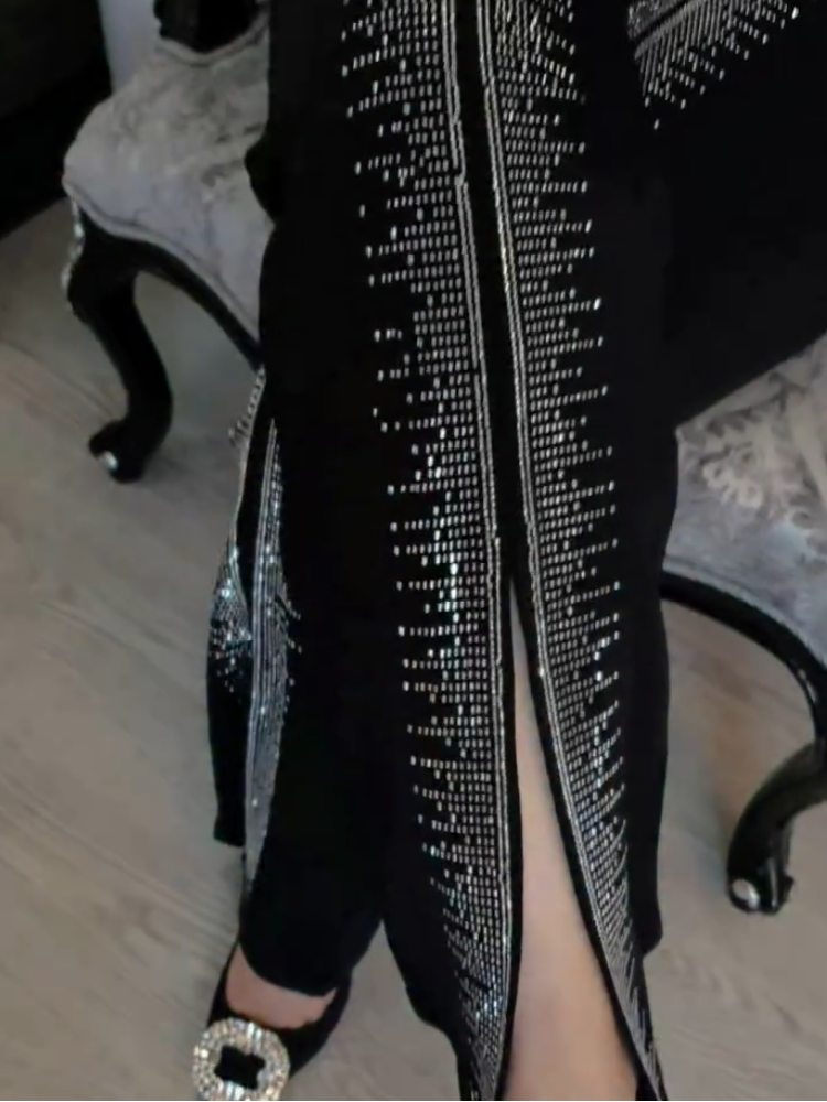 Diamond Slit Flared Pants