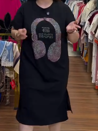 Headphones T-shirt dress