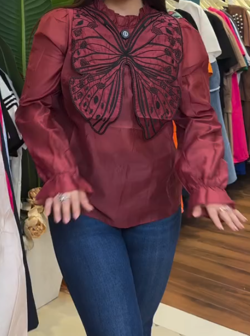 Butterfly Chiffon Top