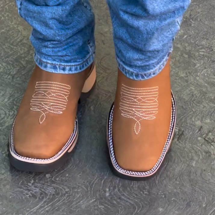 Khaki soft-soled boots