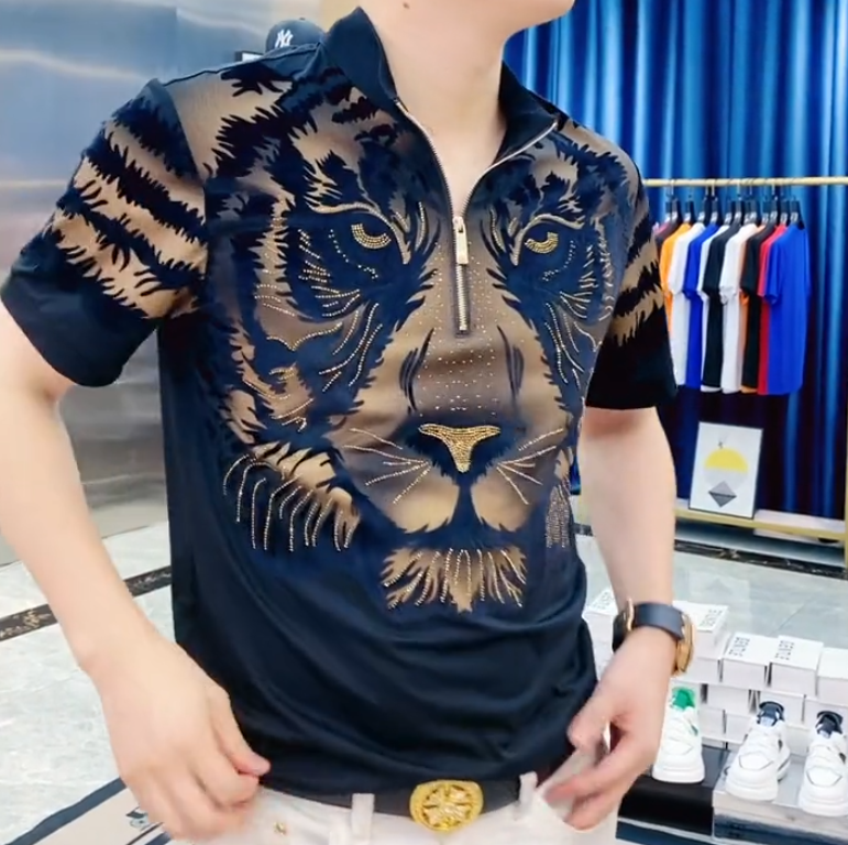 Tiger zipper polo