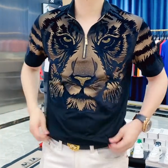Tiger zipper polo