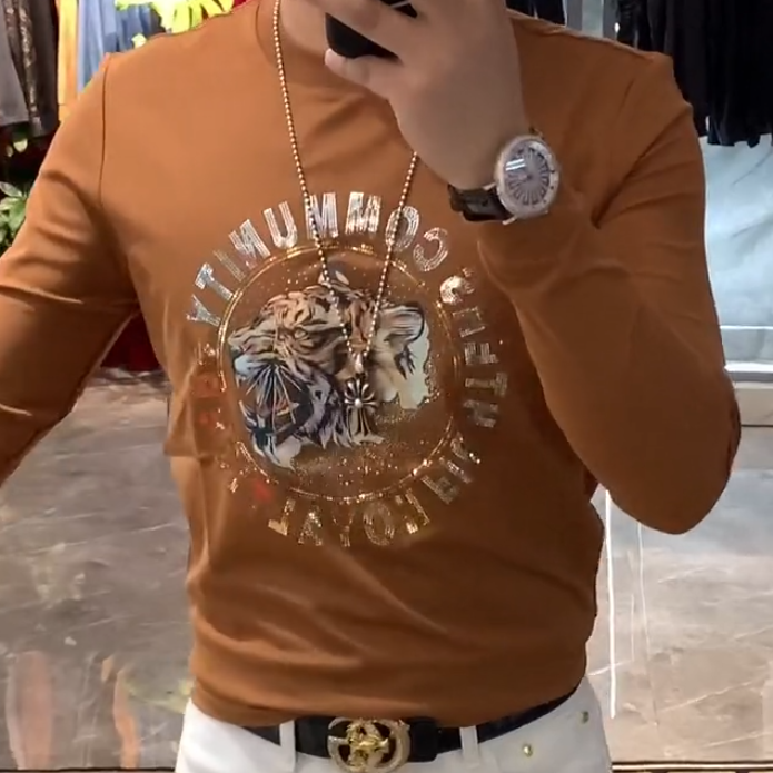 sequined long-sleeved T-shirt