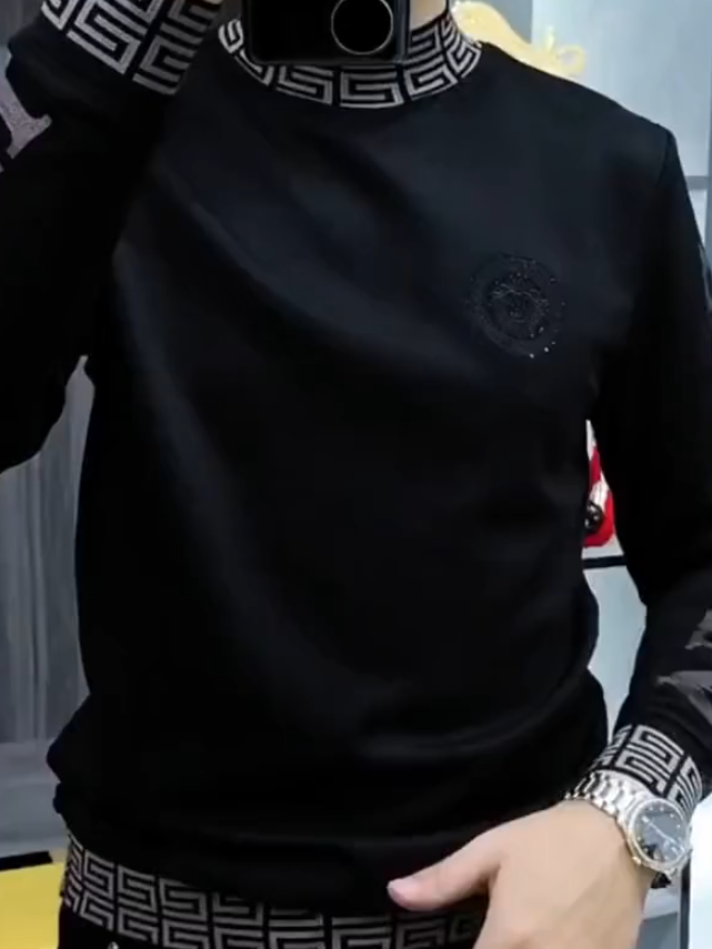 Autumn all-match pullover with trim