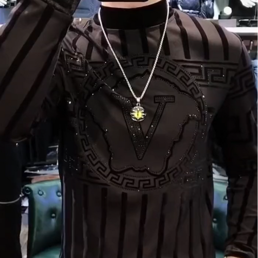 Velvet Diamond V-neck Pullover