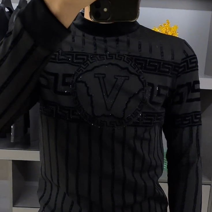 Velvet Diamond V-neck Pullover