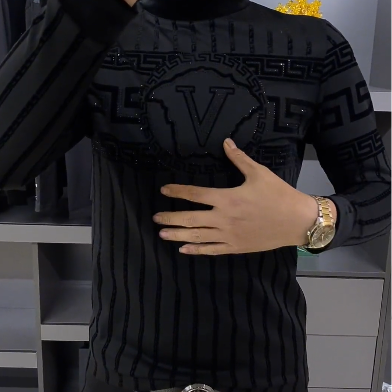 Velvet Diamond V-neck Pullover