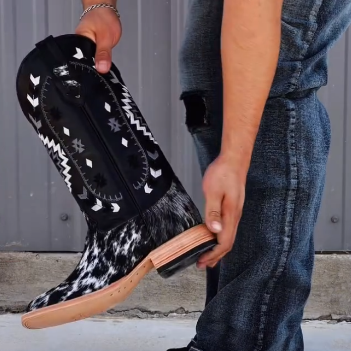 Cow ethnic wind boots