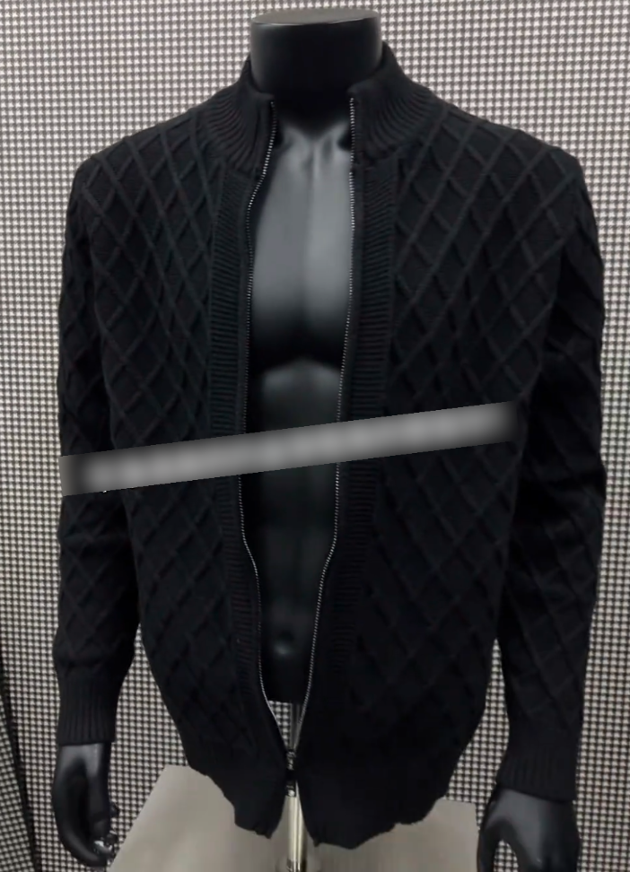 Black Diamond Pattern Cardigan